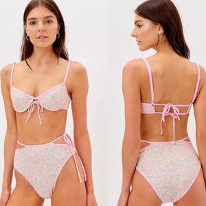 NWT For Love and Lemons Hydrangea Blooms Bikini XXS